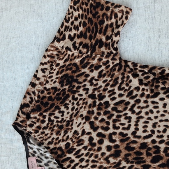 Philosophy Leopard Print Top Dolman Short Sleeve Size Medium Petite Animal Print - Picture 8 of 8
